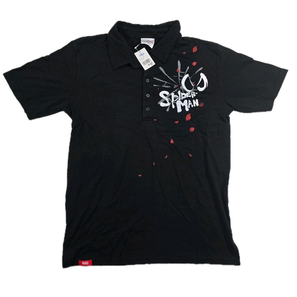 Universal Studios Japan Polo Shirt Men's Size Large Spider-Man Vintage